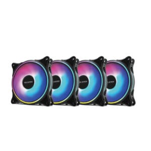 Set 4 Ventilatoare Carcasa 120 x 120 mm Pro Gaming ARGB Black, controller, telecomanda