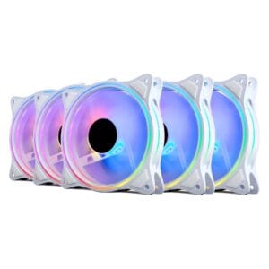 Set 6 Ventilatoare Carcasa 120 x 120 mm Pro Gaming ARGB White, controller, telecomanda